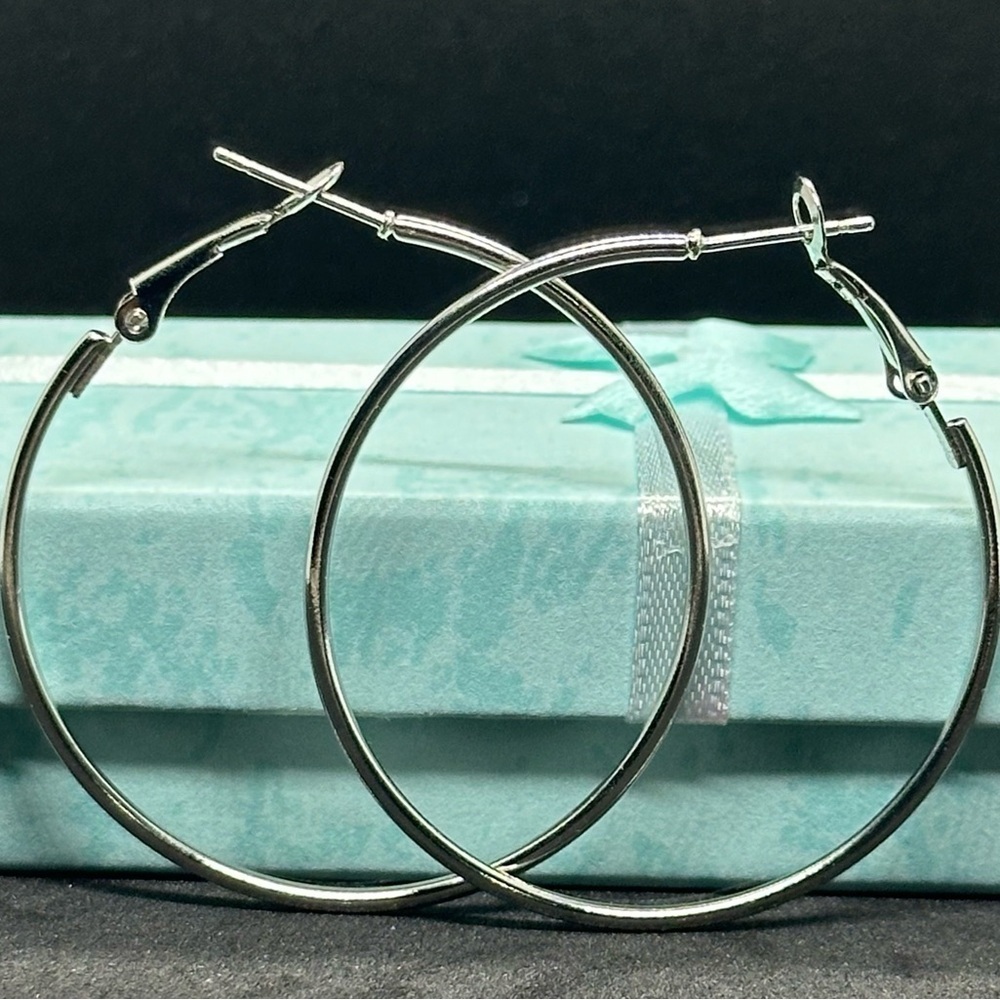 Brand new Chic 2" Silver Hoop Earrings | Timeless & Versatile Statement Jewelry